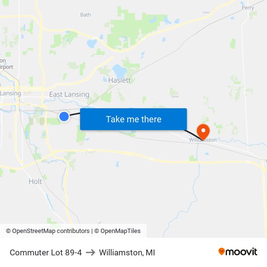 Commuter Lot 89-4 to Williamston, MI map