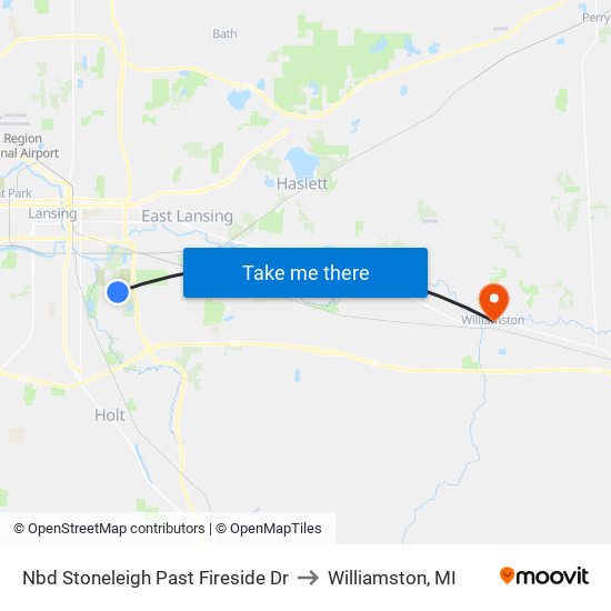 Nbd Stoneleigh Past Fireside Dr to Williamston, MI map