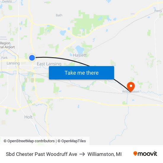 Sbd Chester Past Woodruff Ave to Williamston, MI map