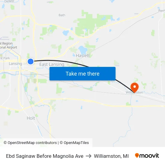 Ebd Saginaw Before Magnolia Ave to Williamston, MI map