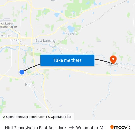 Nbd Pennsylvania Past And. Jack. to Williamston, MI map