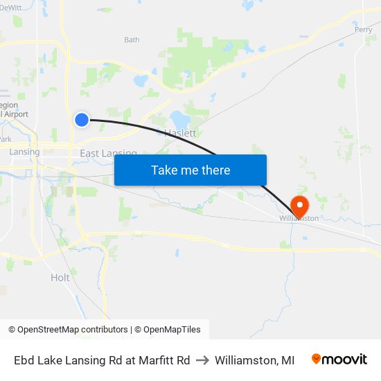 Ebd Lake Lansing Rd at Marfitt Rd to Williamston, MI map