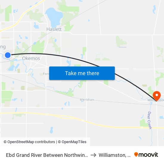 Ebd Grand River Between Northwind D to Williamston, MI map