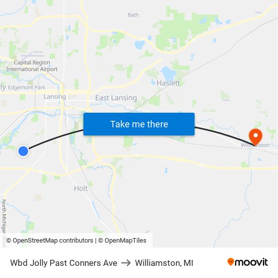 Wbd Jolly Past Conners Ave to Williamston, MI map