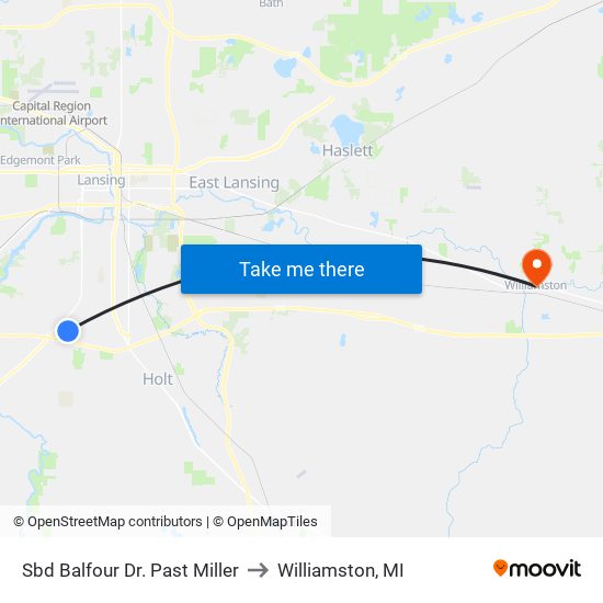 Sbd Balfour Dr. Past Miller to Williamston, MI map