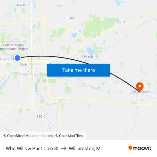 Wbd Willow Past Cleo St to Williamston, MI map