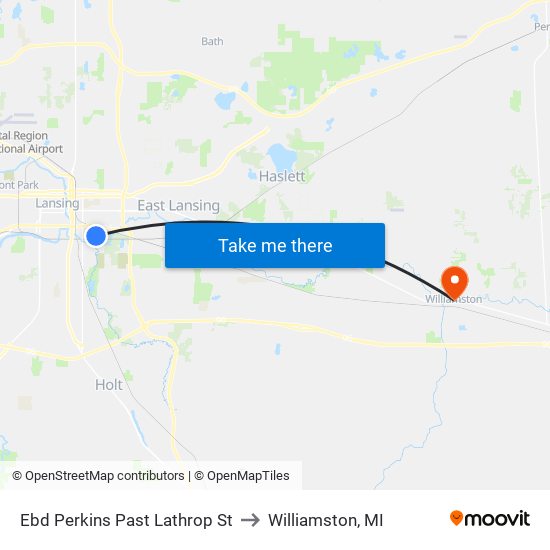 Ebd Perkins Past Lathrop St to Williamston, MI map