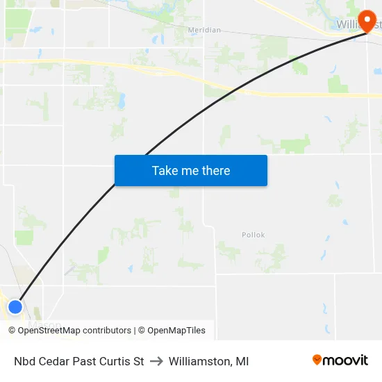 Nbd Cedar Past Curtis St to Williamston, MI map