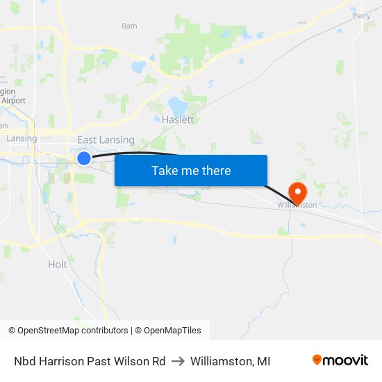 Nbd Harrison Past Wilson Rd to Williamston, MI map