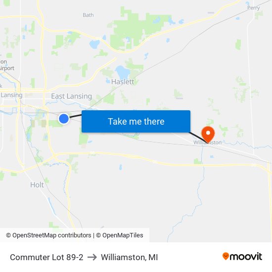 Commuter Lot 89-2 to Williamston, MI map