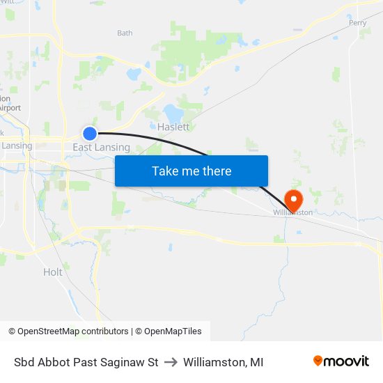 Sbd Abbot Past Saginaw St to Williamston, MI map