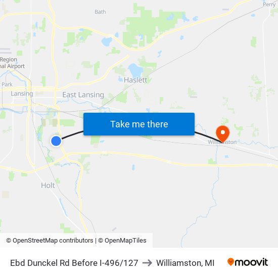 Ebd Dunckel Rd Before I-496/127 to Williamston, MI map