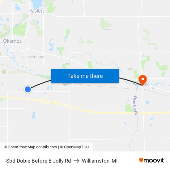 Sbd Dobie Before E Jolly Rd to Williamston, MI map