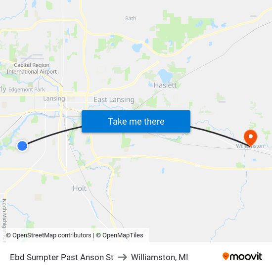 Ebd Sumpter Past Anson St to Williamston, MI map