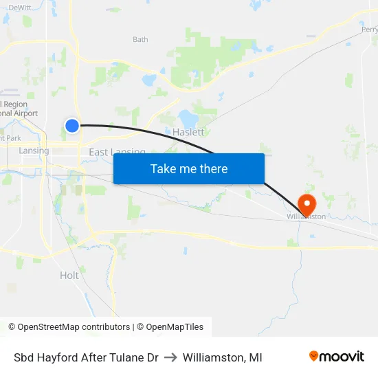 Sbd Hayford After Tulane Dr to Williamston, MI map
