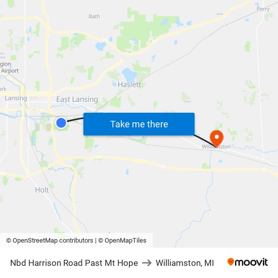 Nbd Harrison Road Past Mt Hope to Williamston, MI map