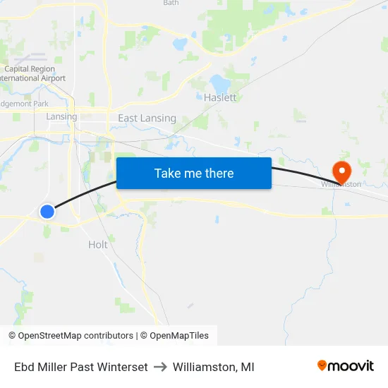 Ebd Miller Past Winterset to Williamston, MI map