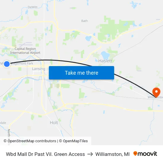 Wbd Mall Dr Past Vil. Green Access to Williamston, MI map