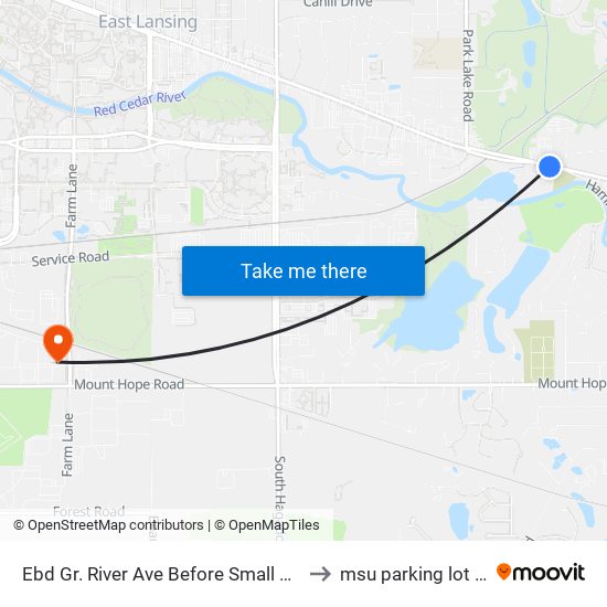 Ebd Gr. River Ave Before Small Acre to msu parking lot 89 map
