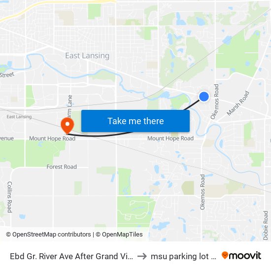 Ebd Gr. River Ave After Grand View to msu parking lot 89 map