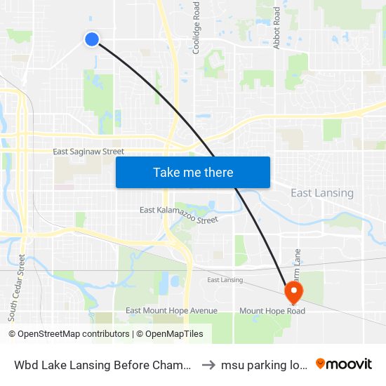 Wbd Lake Lansing Before Chamberlain to msu parking lot 89 map