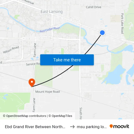 Ebd Grand River Between Northwind D to msu parking lot 89 map