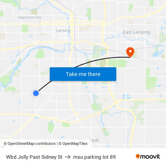 Wbd Jolly Past Sidney St to msu parking lot 89 map