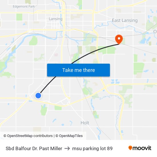 Sbd Balfour Dr. Past Miller to msu parking lot 89 map