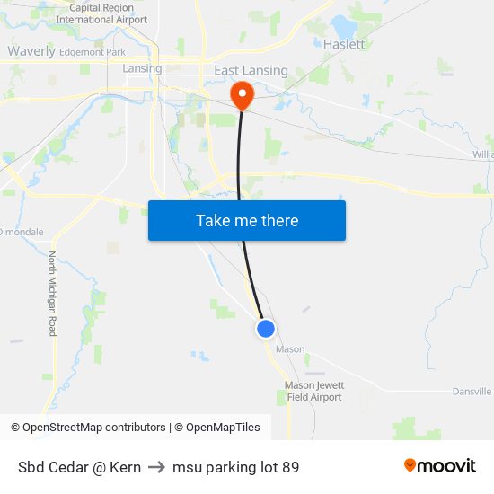 Sbd Cedar @ Kern to msu parking lot 89 map