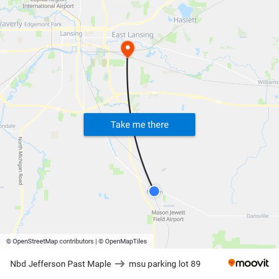 Nbd Jefferson Past Maple to msu parking lot 89 map