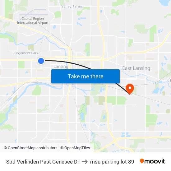 Sbd Verlinden Past Genesee Dr to msu parking lot 89 map