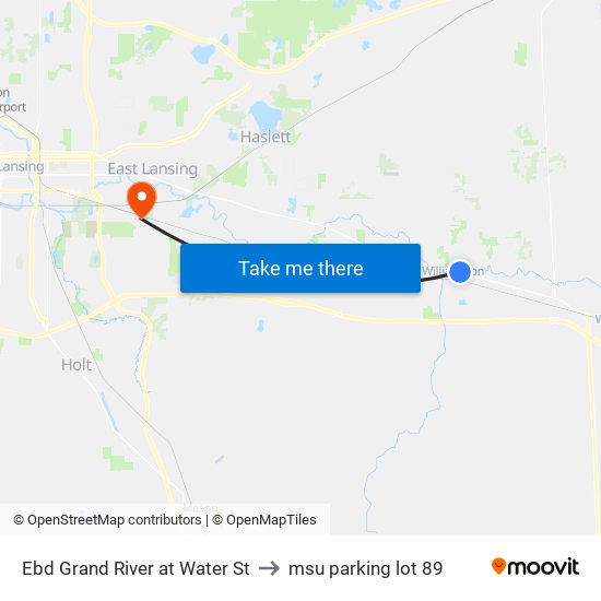 Ebd Grand River at Water St to msu parking lot 89 map