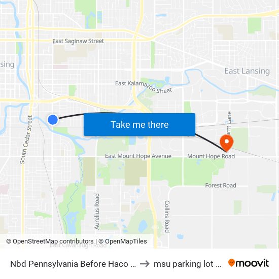 Nbd Pennsylvania Before Haco Dr to msu parking lot 89 map