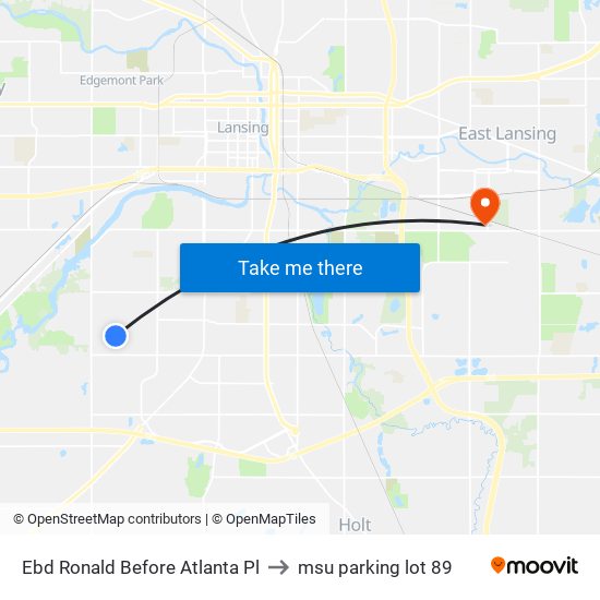 Ebd Ronald  Before Atlanta Pl to msu parking lot 89 map