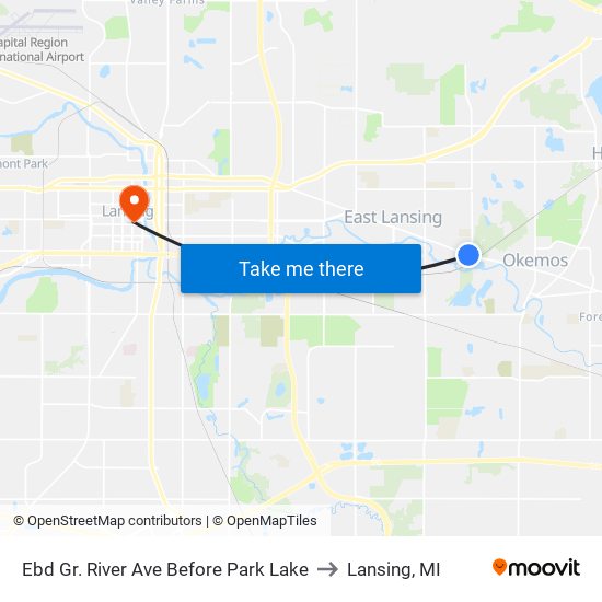 Ebd Gr. River Ave Before Park Lake to Lansing, MI map