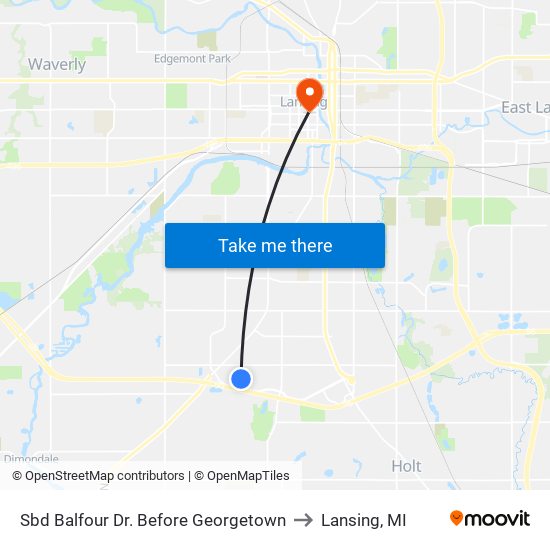 Sbd Balfour Dr. Before Georgetown to Lansing, MI map