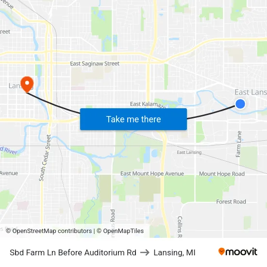 Sbd Farm Ln Before Auditorium Rd to Lansing, MI map
