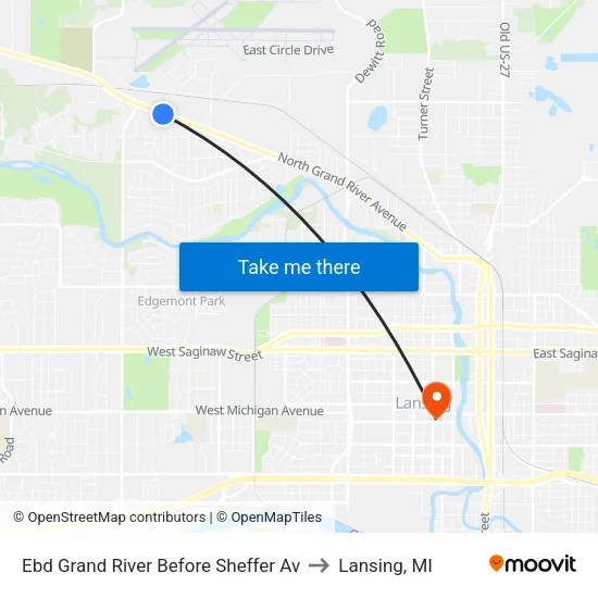 Ebd Grand River Before Sheffer Av to Lansing, MI map