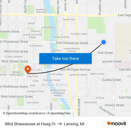 Wbd Shiawassee at Haag Ct to Lansing, MI map