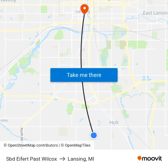 Sbd Eifert Past Wilcox to Lansing, MI map