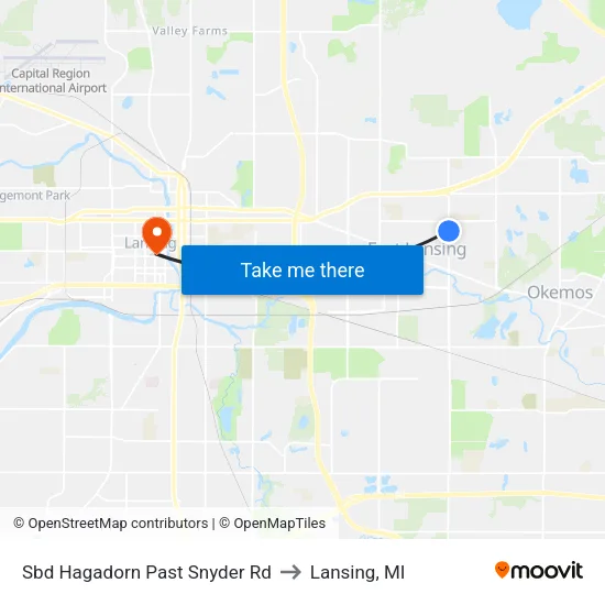 Sbd Hagadorn Past Snyder Rd to Lansing, MI map