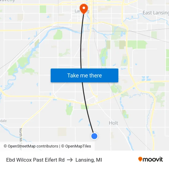 Ebd Wilcox Past Eifert Rd to Lansing, MI map
