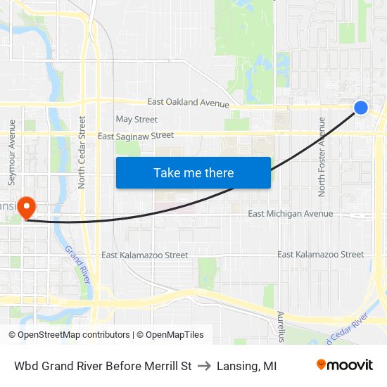 Wbd Grand River Before Merrill St to Lansing, MI map