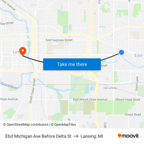 Ebd Michigan Ave Before Delta St to Lansing, MI map