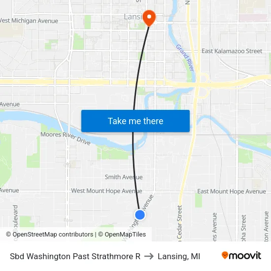 Sbd Washington Past Strathmore R to Lansing, MI map