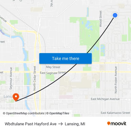 Wbdtulane Past Hayford Ave to Lansing, MI map