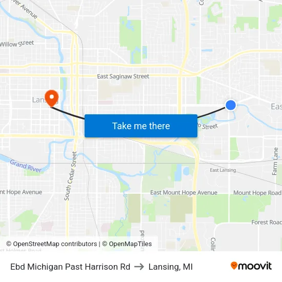 Ebd Michigan Past Harrison Rd to Lansing, MI map