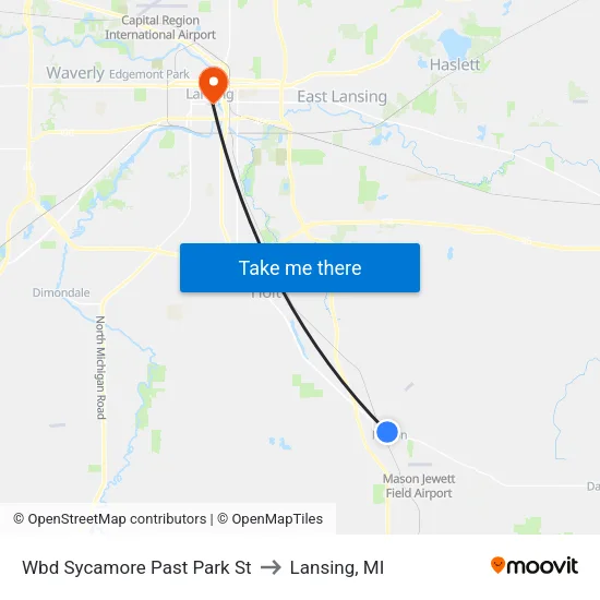 Wbd Sycamore Past Park St to Lansing, MI map