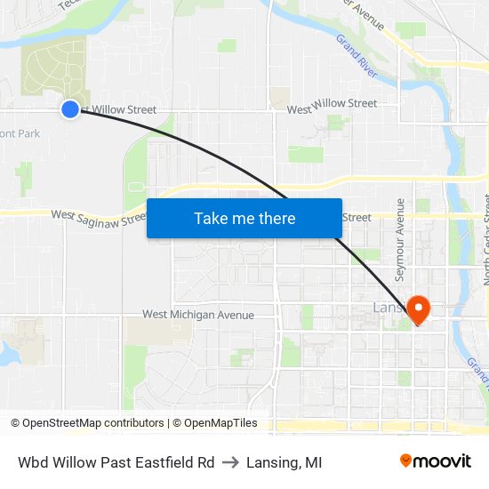 Wbd Willow Past Eastfield Rd to Lansing, MI map