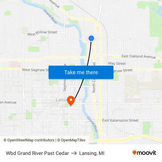 Wbd Grand River Past Cedar to Lansing, MI map